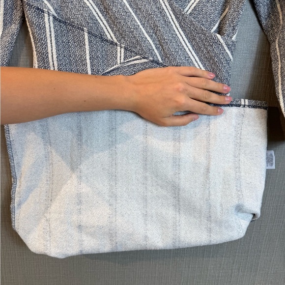 Anthropologie Maeve Amelia Navy and White Striped Long Sleeve Mini Dress - Picture 4 of 9